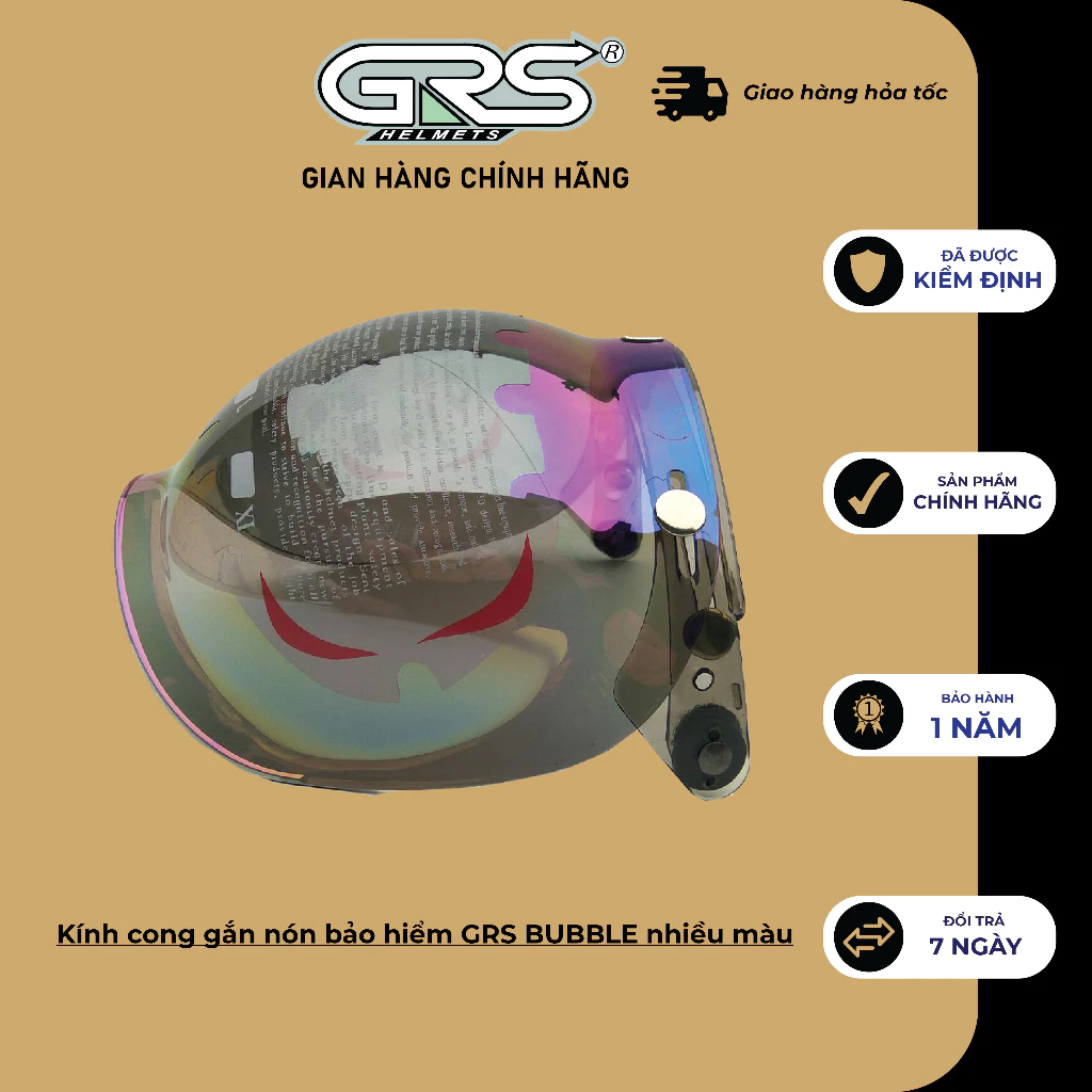 Kính cong gắn nón bảo hiểm GRS BUBBLE nhiều màu