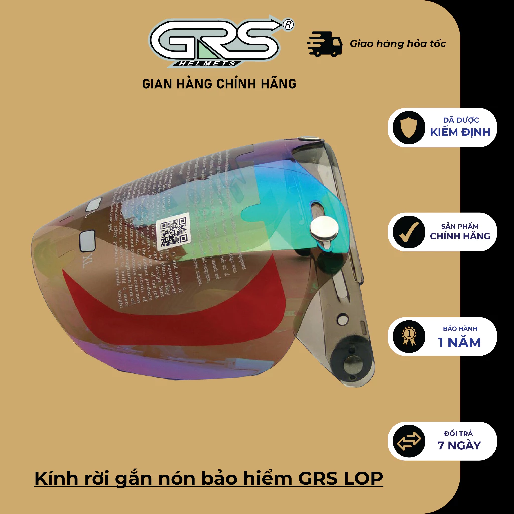 Kính rời gắn nón bảo hiểm GRS LOP (nhiều màu)