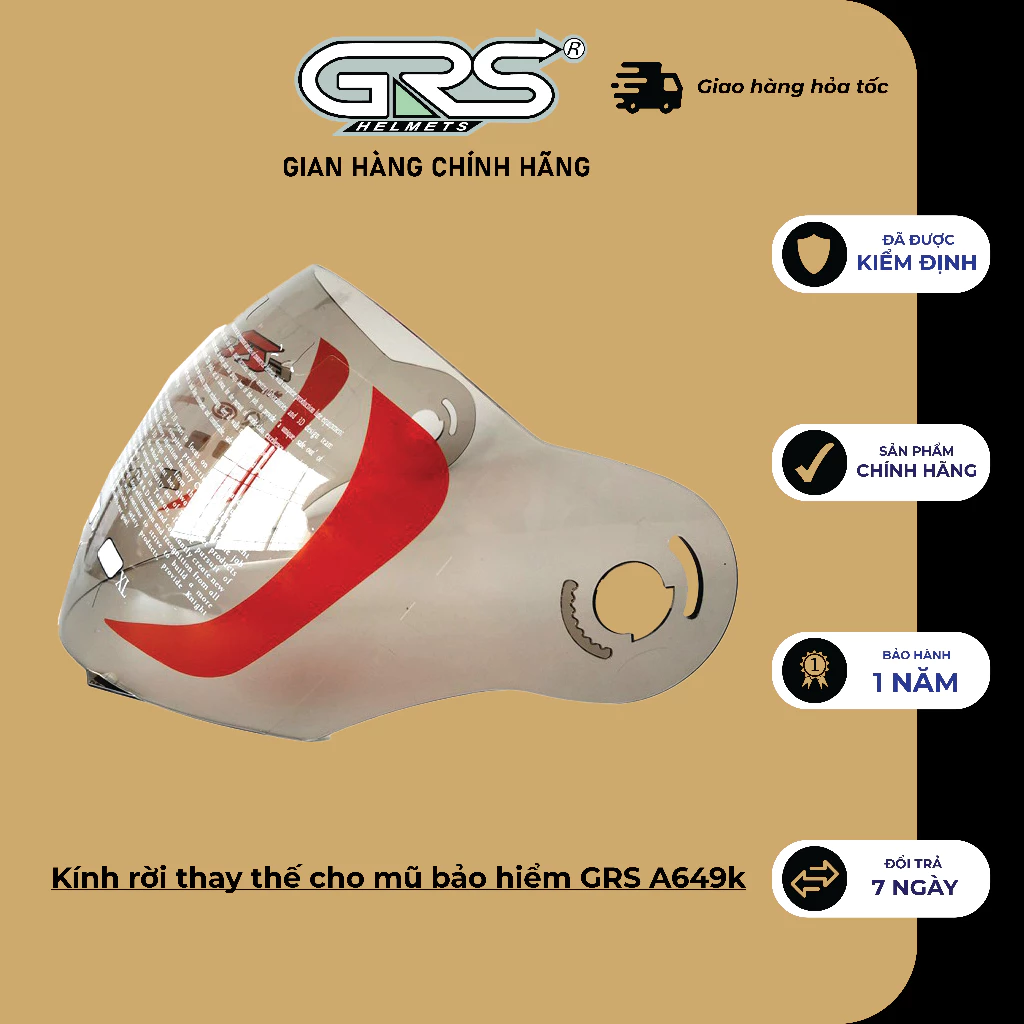 Kính rời thay thế cho mũ bảo hiểm GRS A649k