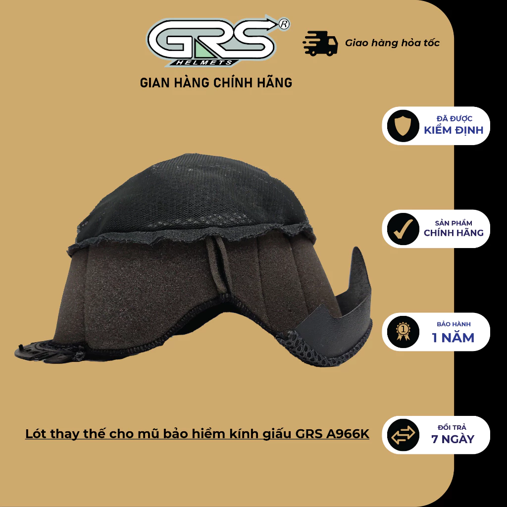 Lót thay thế cho mũ bảo hiểm kính giấu GRS A966K - lót chính hãng
