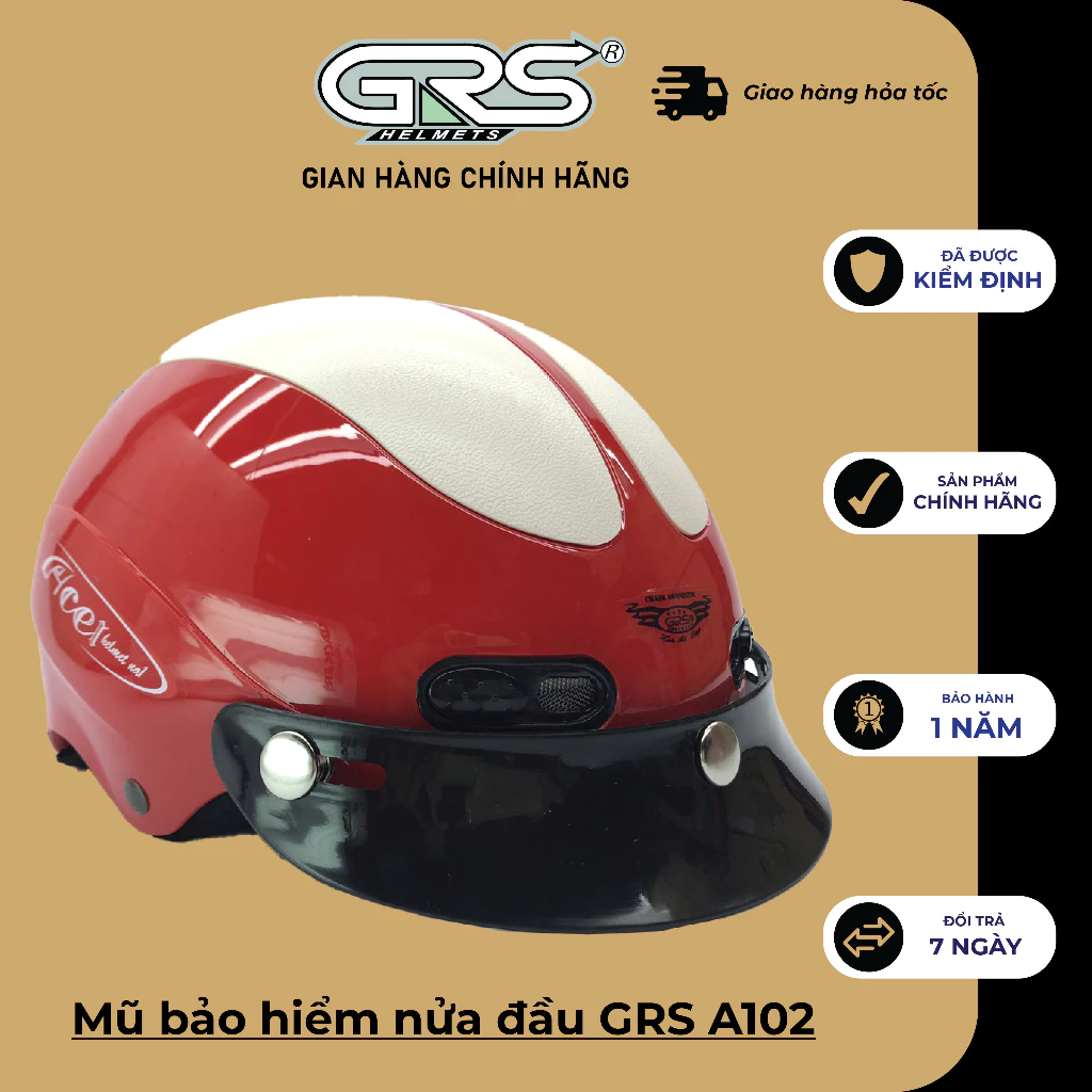 Mũ bảo hiểm nửa đầu GRS A102 (nhiều màu)